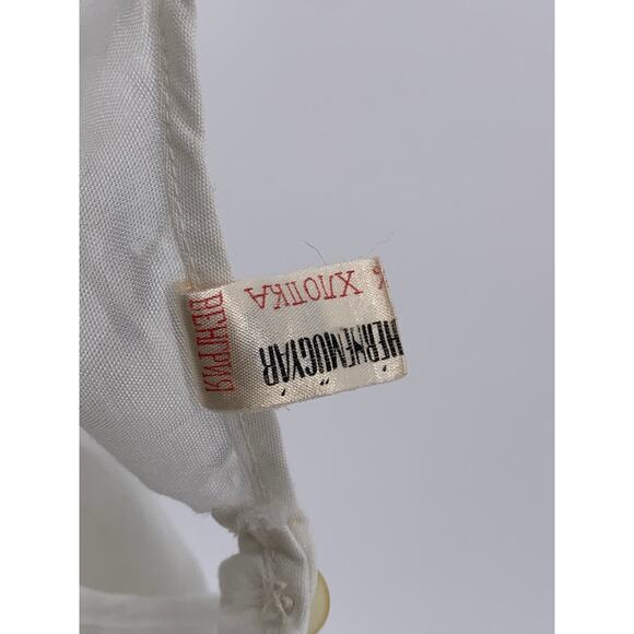 UNBRANDED Women's White Eyelet Embroidered Floral Stripe Sleeveless Top SZ M - Picture 9 of 11